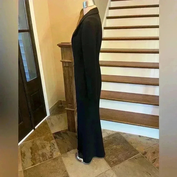 Badgley Mischka black long coat size 4 - Picture 2 of 4